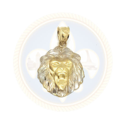 coupe diamanté  Pendentif 10k Or jaune et blanc Lion LGP-004 - OR QUEBEC