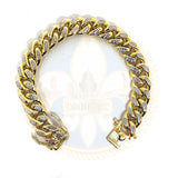 10k 14MM 9.5IN D-Cut Cuban Bracelet MBG-037 - OR QUEBEC