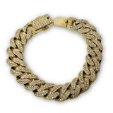 Miami Cuban Link  14K 6.65ct Si Diamonds 14mm Double paver MBG-067 - OR QUEBEC