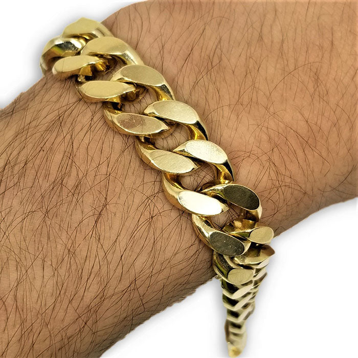 Bracelet Miami cuban Link 14K Solid Remplie 14mm MBG-091 - OR QUEBEC