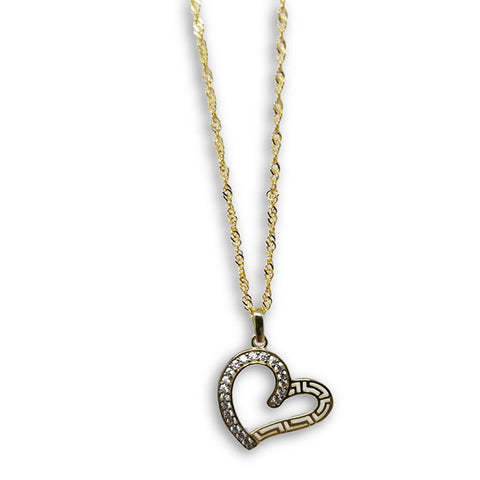 10K Or jaune Singapour Coeur versace collier Femme MNG-300 - OR QUEBEC