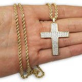 Torsade & Croix Ensemble Collier en or 10k MNG-333 - OR QUEBEC