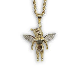 Torsade & Ange Ensemble Collier en or 10k MNG-335 - OR QUEBEC
