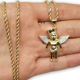 Torsade & Ange Ensemble Collier en or 10k MNG-335 - OR QUEBEC