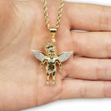 Torsade & Ange Ensemble Collier en or 10k MNG-335 - OR QUEBEC