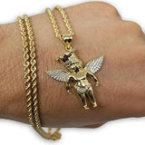 Torsade & Ange Ensemble Collier en or 10k MNG-335 - OR QUEBEC