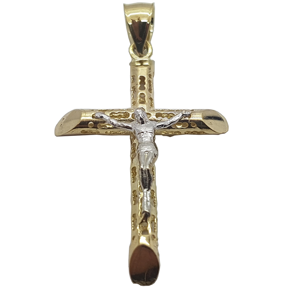 Pendentif Homme 10K en or Jaune Croix Jesus MPG-290 - OR QUEBEC