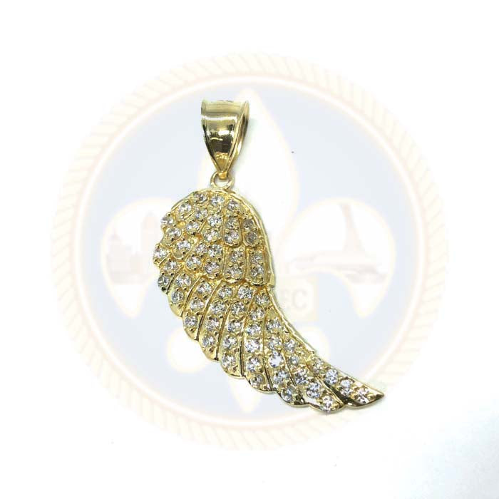 Pendentif Aile De L'Ange en Or 10K avec Zircons M MPG-367 - OR QUEBEC