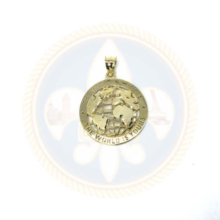 Pendentif The Wolrd Is Yours Globe or Jaune 10K XS MPG-371 - OR QUEBEC
