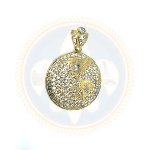 Pendentif Du Globe en Or Jaune 10K avec Zircons MPG-382 - OR QUEBEC