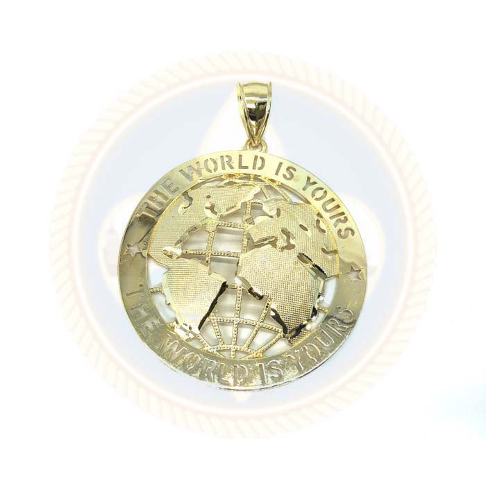 Pendentif XL THE WORLD IS YOURS EN OR 10K MPG-384 - OR QUEBEC
