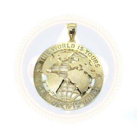 Pendentif XL THE WORLD IS YOURS EN OR 10K MPG-384 - OR QUEBEC