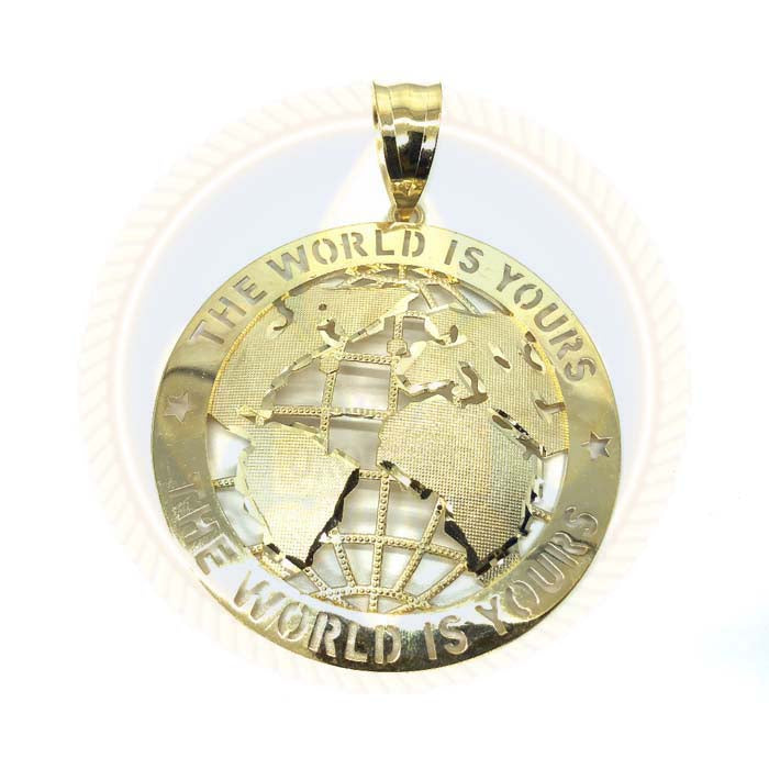 Pendentif XXL THE WORLD IS YOURS EN OR 10K MPG-385 - OR QUEBEC