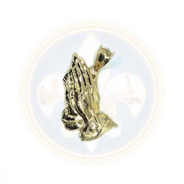 10K Pendentif Homme en or jaune Mains de Prière L MPG-395