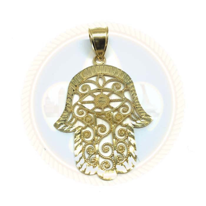 10K Pendentif Homme Mains De Fatima or jaune XL MPG-409 - OR QUEBEC