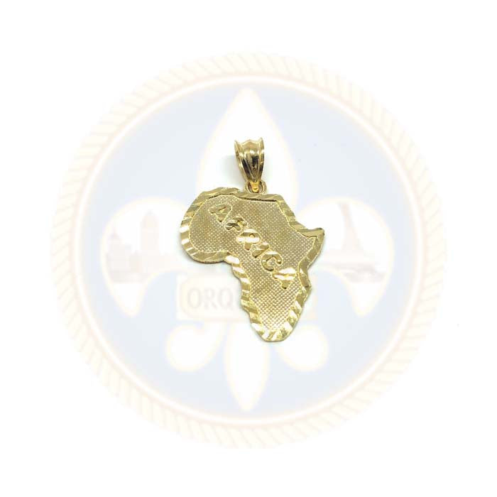 10K Pendentif Homme or jaune Carte De L'Afrique XS MPG-423 - OR QUEBEC