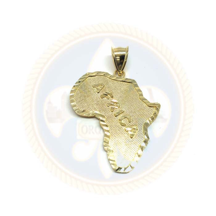 Carte De L'Afrique 10K or Jaune Pendentif Homme M MPG-426 - OR QUEBEC