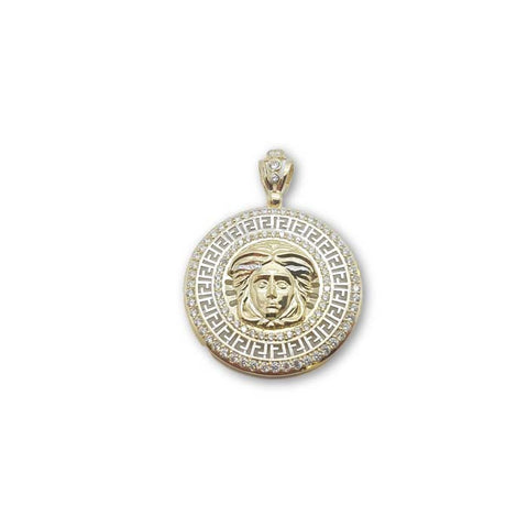 10K Pendentif Homme ronde Medusa en or MPG-428 - OR QUEBEC