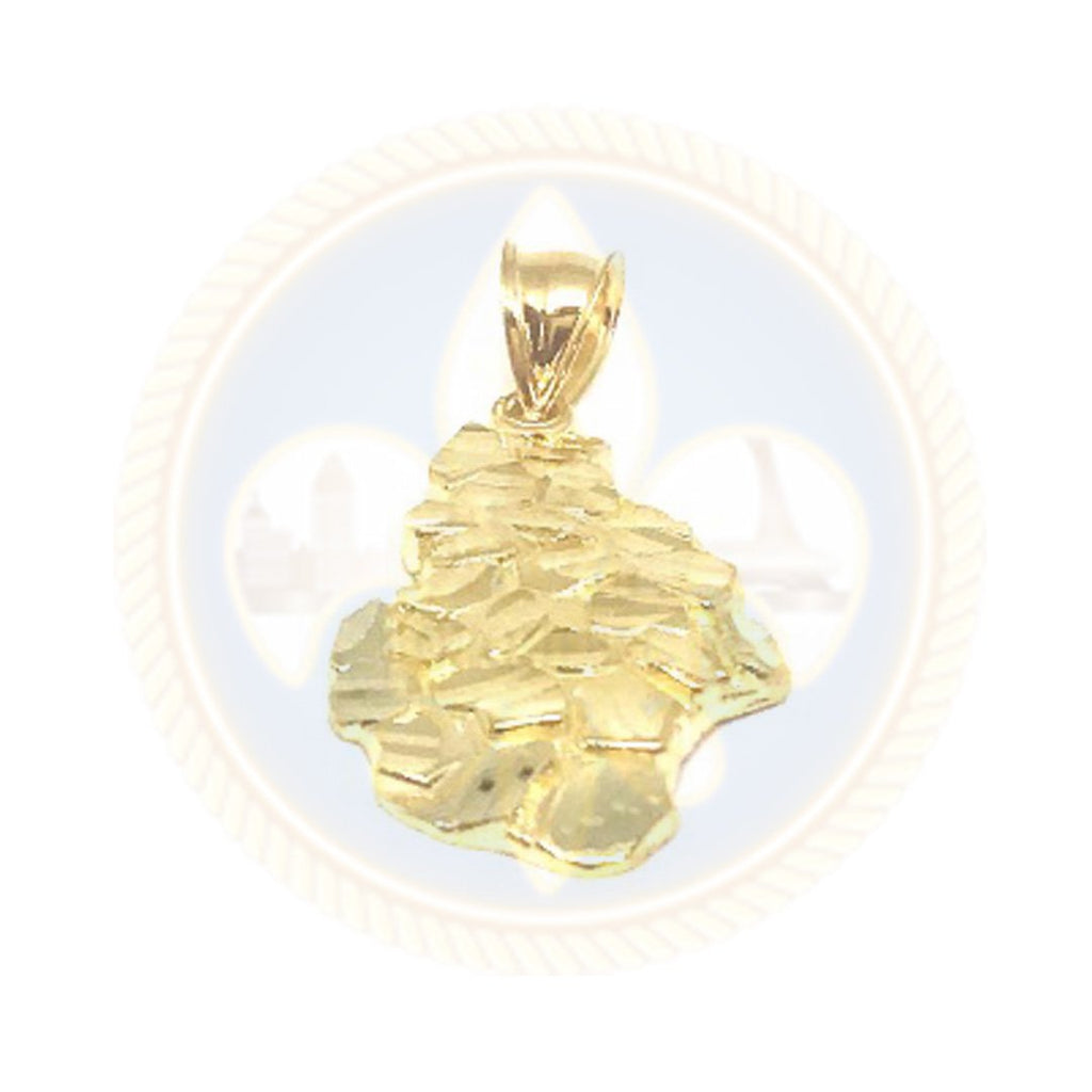 Pendentif Nugget en or 10K avec finition Diamond Cut NUG_005 - OR QUEBEC