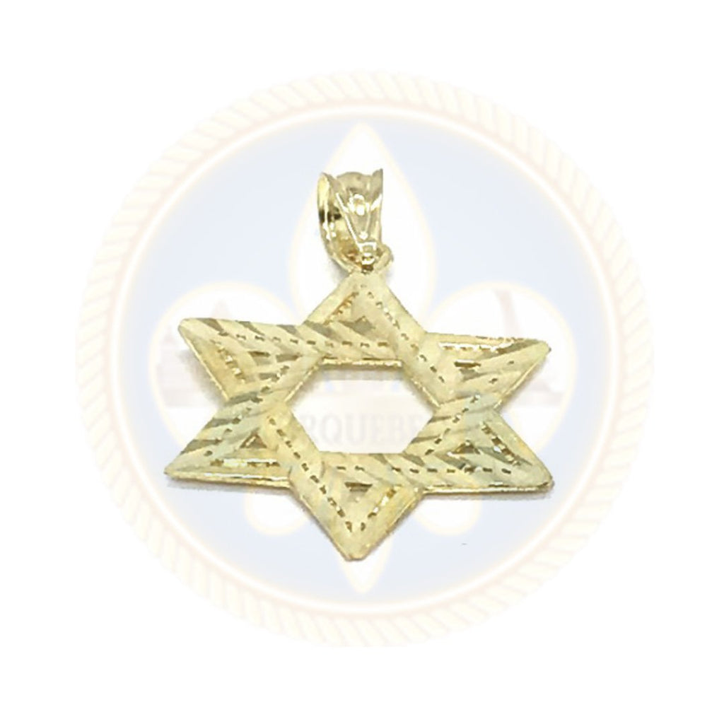Pendentif Étoile de David en Or Jaune 10K finition Diamond Cut SOD_008 - OR QUEBEC