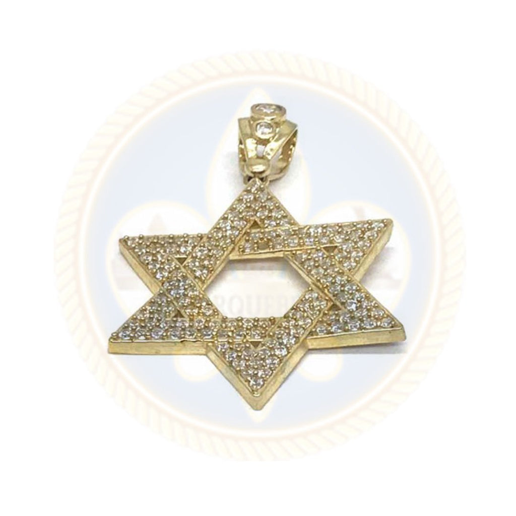 Pendentif Étoile de David en Or Jaune 10K avec des Zircons SOD_009 - OR QUEBEC