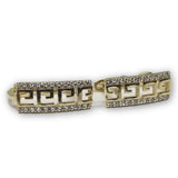 Boucle d'oreille Versace style rectangulaire en or 10K GE-346