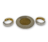 boucle d'oreille 2 couleur huggy en or 10K GE-325 - OR QUEBEC