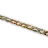 Bracelet gourmette 3 tons en or 10K Diamond Cut WBG-313 - OR QUEBEC