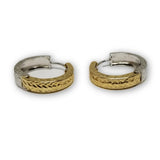 boucle d'oreille 2 couleur huggy en or 10K GE-325 - OR QUEBEC