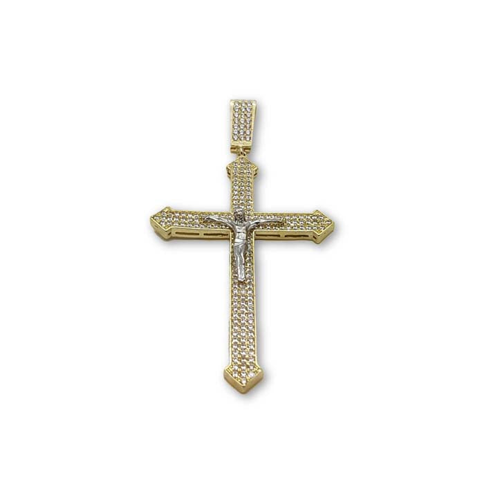 10K en or Jaune Pendentif Homme Jesus Croix MPG-326 - OR QUEBEC