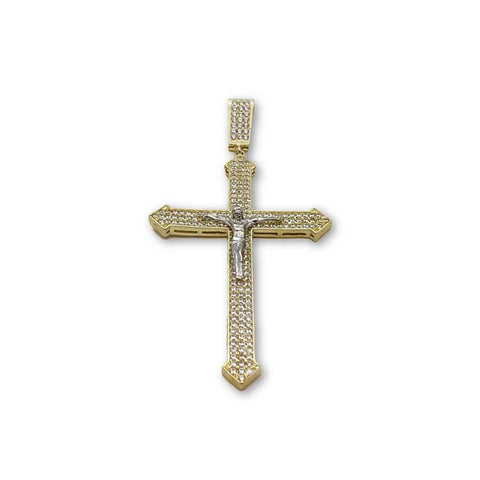 10K en or Jaune Pendentif Homme Jesus Croix MPG-326 - OR QUEBEC