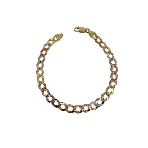 10k 6MM  Bracelet Courber 3 tons   MBS-1081
