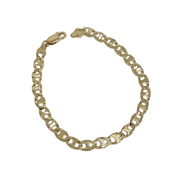 10k 6MM 8.5pouces Puff Bracelet