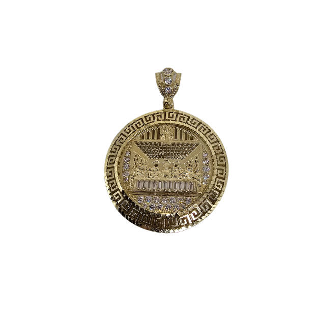 10K Pendentif Homme en or jaune dernier souper CAL-14