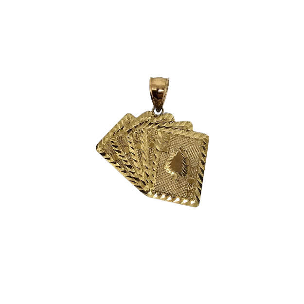 10K Pendentif en or jaune jeux de carte
