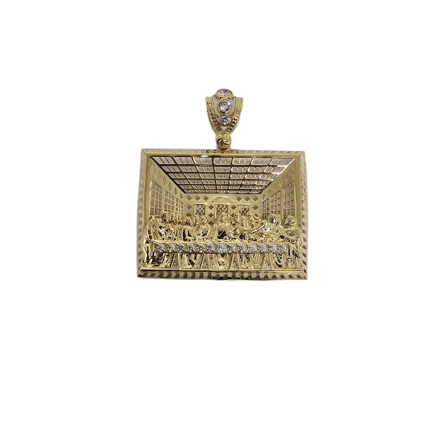 10K Pendentif Homme en or jaune dernier souper  CAL-16