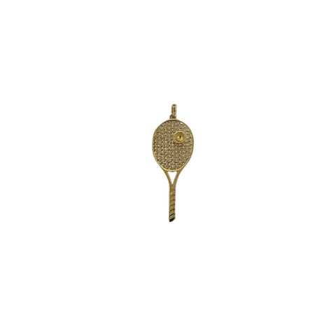 10K Pendentif Raquette de tennis en or jaune