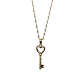10K Or jaune colier Cle d'amour CH-164