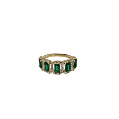 10k Or pierre vert Bague HRT_06