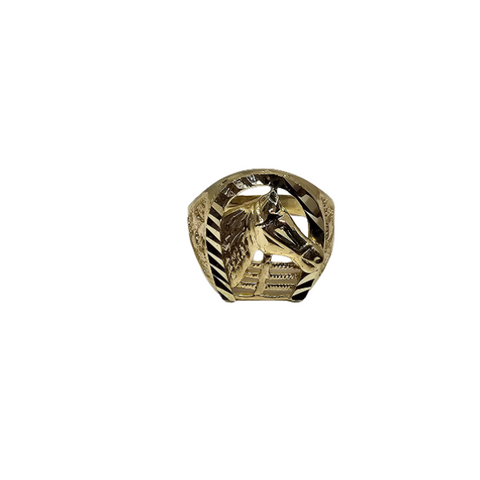 Bague  Cheval en Or 10k pour homme