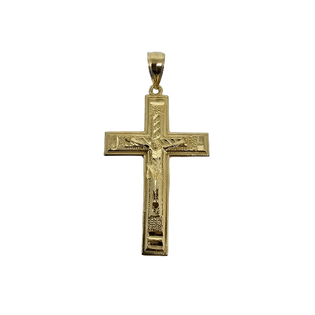 10K Or Jaune Croix Pendentif ASK-1071