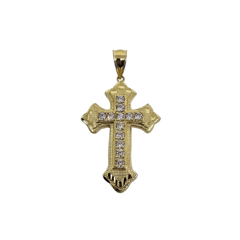 10K Or Jaune Croix Pendentif ASK-1069