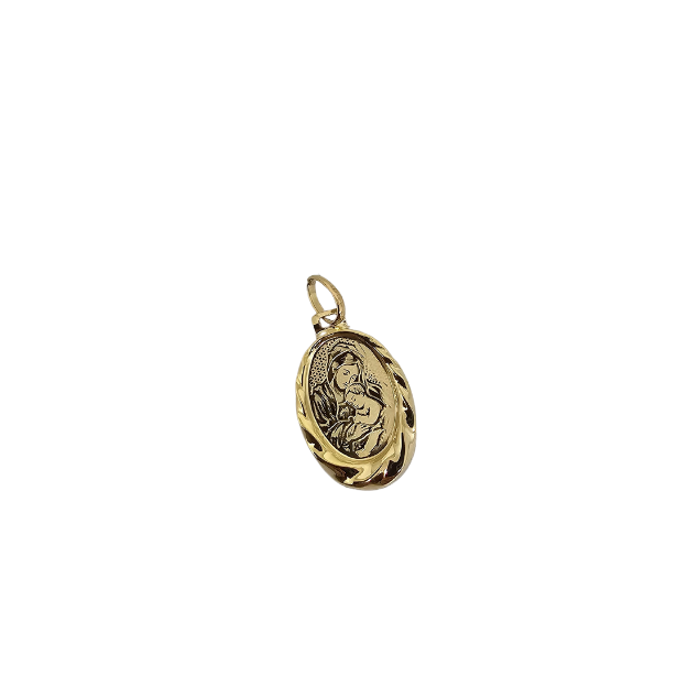 10K Pendentif Homme en or jaune Vierge Marie MBS_008