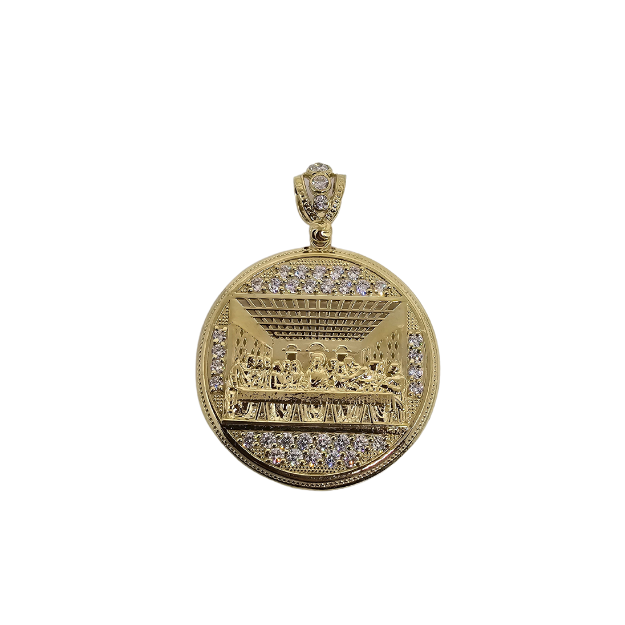 10K Pendentif Homme en or jaune dernier souper  CAL-18