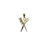 10K Pendentif Homme en or jaune Peigne & Ciseau ASK-1094