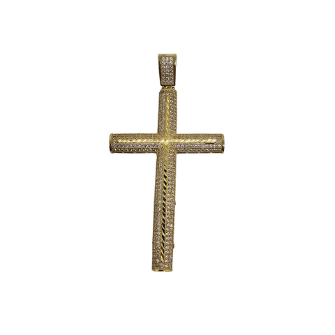 10K Or Jaune Croix Pendentif ASK-1067