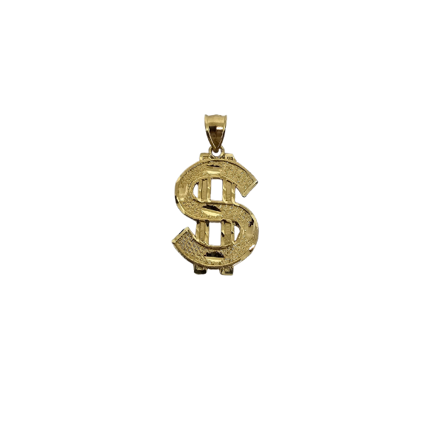 10K Pendentif Signe d'argent en or jaune