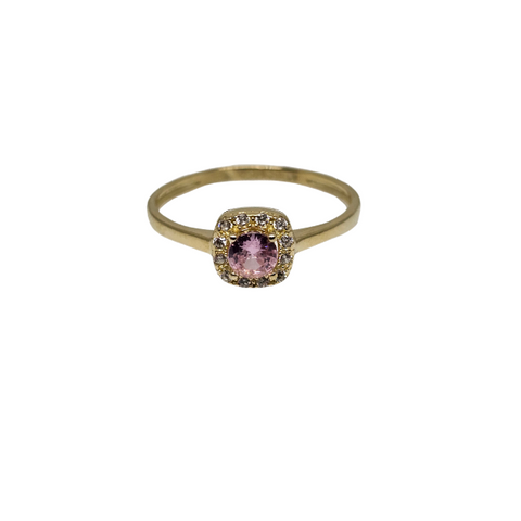 10k Or Bague en pierre rose MBS-1002