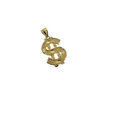 10K Pendentif Signe d'argent en or jaune