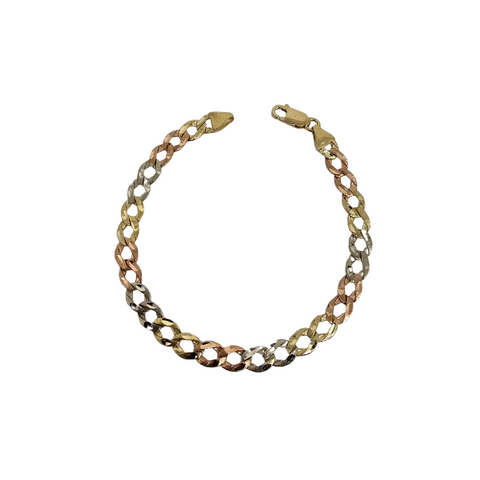 10k 6MM  Bracelet Courber 3 tons   MBS-1081
